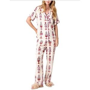 Katie Kime Pajama Set Size Large Holiday March Nutcracker Print Christmas Cozy